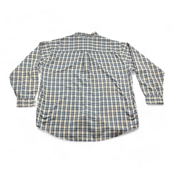 Vintage Bill Blass Shirt Adult 2XL XXL Blue Plaid Button Down Long Sleeve 90s - Picture 3 of 8